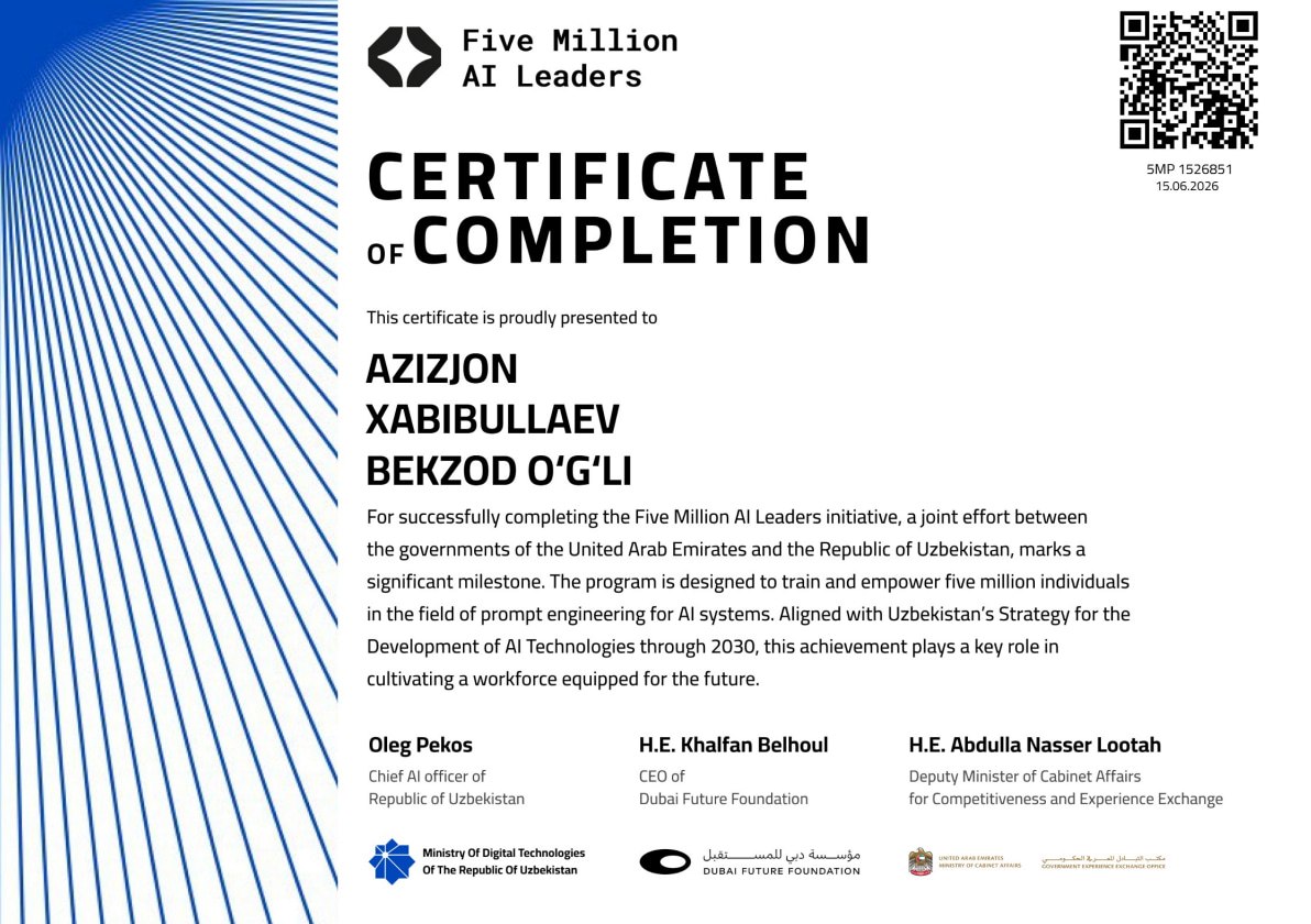 Five Million AI Leaders — Certificate of Completion
